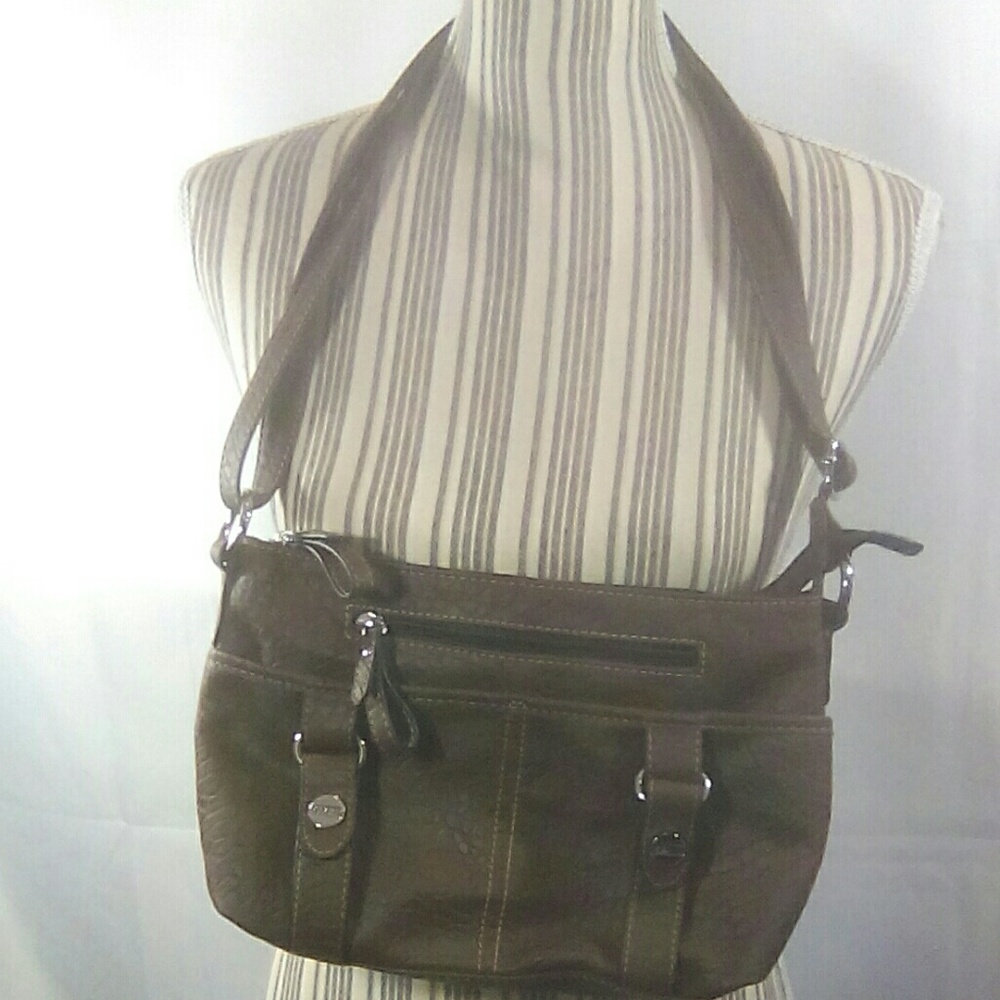 Rosetti Brown Croc Embossed Crossbody Bag Pocketbook Purse
